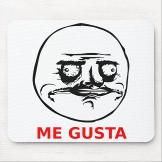 Me Gusta Face mit Text Mousepad