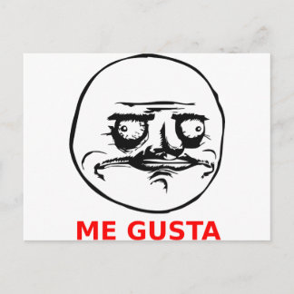 Me Gusta Face mit Text Postkarte