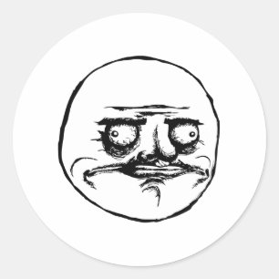 Me Gusta Rage Face Meme Runder Aufkleber