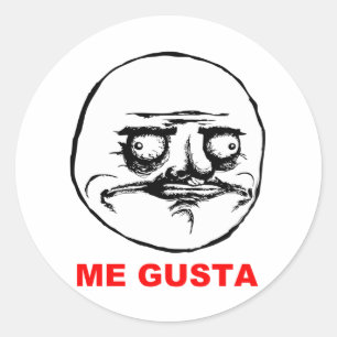 Me Gusta Rage Face Meme Runder Aufkleber