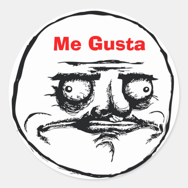 Me Gusta Runder Aufkleber (Vorderseite)