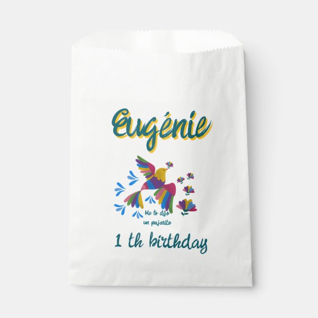 "Me lo dijo un pajarito" Editable Arte Mexicano Geschenktütchen (Vorderseite)
