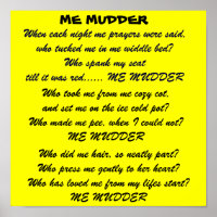 ME MUDDER Gedicht Poster
