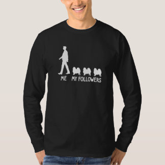 Me My Follower Pomeranian Dog  Dog Mom Dad Paw T-Shirt