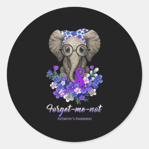Me Not Elephant Blume Alzheimerheimer Brain Awar Runder Aufkleber