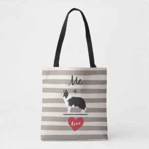 Me plus Border Collie gleich Liebe Niedliche Tasch