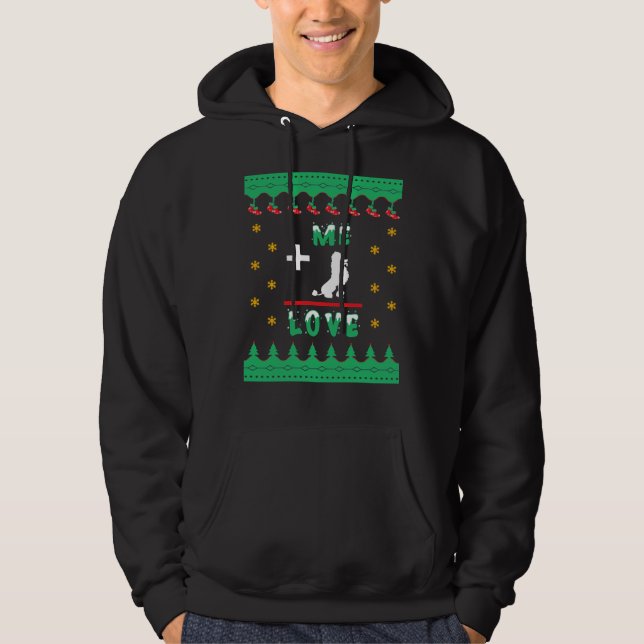 Me Plus Meine Poodle Liebe Weihnachten lang Hoodie (Vorderseite)