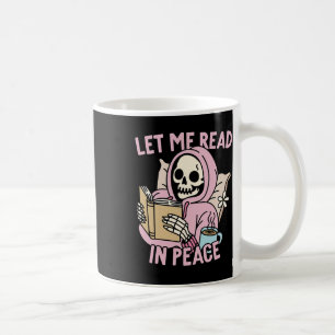 Me Read In Peace Funny Ghost Reading Book Hallowee Kaffeetasse
