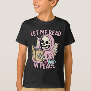 Me Read In Peace Funny Ghost Reading Book Hallowee T-Shirt
