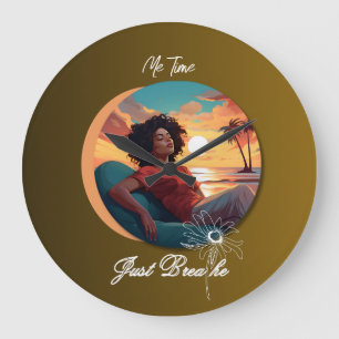 Me Time "Just Breathe" Große Wanduhr