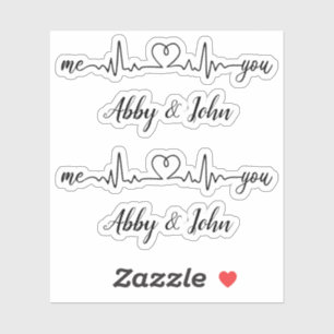 Me und You Heartbeat Liebe Heart Line Individuelle Aufkleber