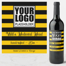 Mead Etikett Logo Vorlage Lustiger Bumble Bee Stre