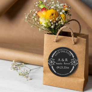 Meadow-Blume, die das Datum speichern Runder Aufkleber
