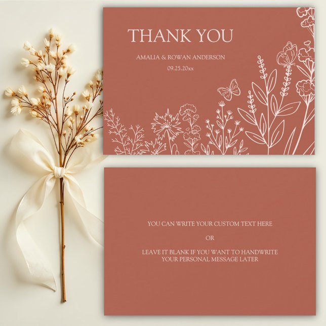 Meadow Blume Hochzeit Danke Karte (Von Creator hochgeladen)
