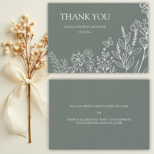 Meadow Blume Hochzeit Danke Karte