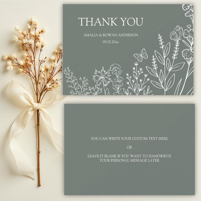 Meadow Blume Hochzeit Danke Karte (Von Creator hochgeladen)
