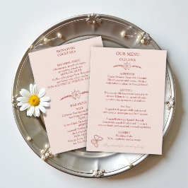 Meadow Blume Misty Rose Wedding Menu Menükarte