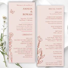 Meadow Blume Misty Rose Wedding Program