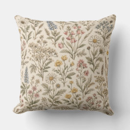 Meadow Botanica – Wilde Vintage-Blumen Kissen