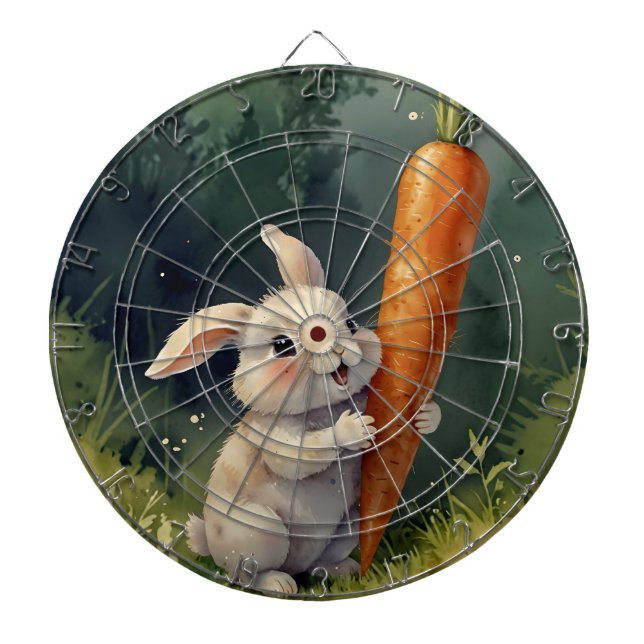 Meadow Bunny Dreams: Whimsical Dart Board Dartscheibe (vorne)
