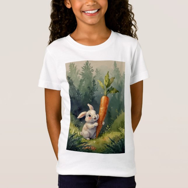 Meadow Bunny Dreams: Whimsical Kids T - Shirt (Vorderseite)