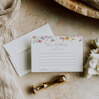 Meadow Colorful Wildblume Wedding Advice Card