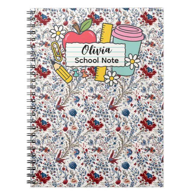 meadow floral Back to School Supplies Teachers  Notizblock (Vorderseite)