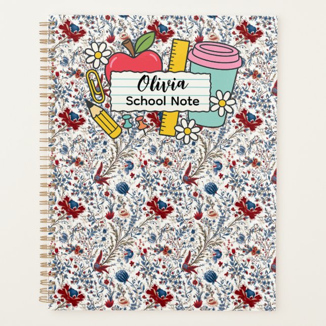 meadow floral Back to School Supplies Teachers  Planer (Vorderseite)
