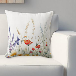 Meadow Flowers and Lavender Kissen