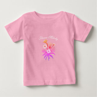 Meadow Flowers Embroidery – Botanical Fantasy Pink Baby T-shirt