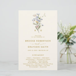 Meadow Gold-Hochzeitsprogramm für Frühjahr-Wildblu