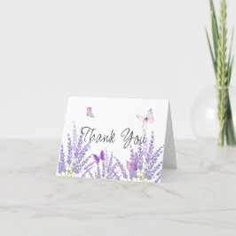 Meadow Lavender Floral Butterfly Babydusche Dankeskarte