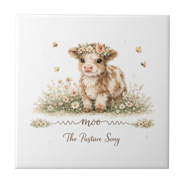 Meadow Melody cow paper plates Fliese (Vorderseite)