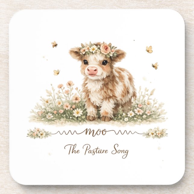 Meadow Melody cow paper plates Getränkeuntersetzer (Vorderseite)