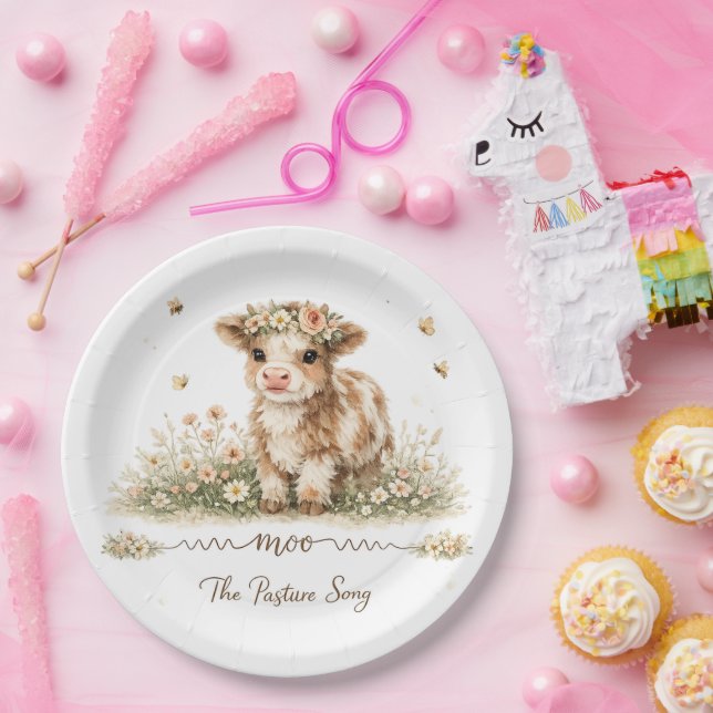 Meadow Melody cow paper plates Pappteller (Party)