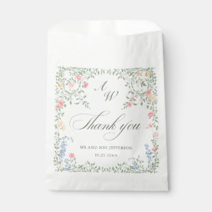 Meadow Pastel Französische Rose Blumenhochzeit Geschenktütchen