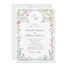 Meadow Pastel French Rose Floral Wedding QR-Code