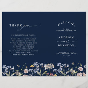 Meadow Wedding Program für die Wildblume von Navy