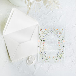 Meadow Wildblume Rustic Boho Wedding Acryleinladungen