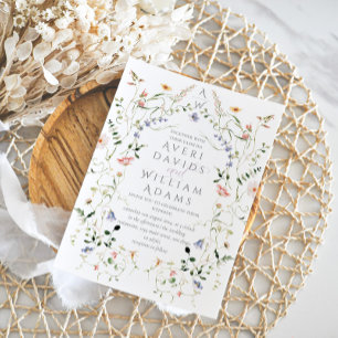 Meadow Wildblume Rustic Boho Wedding Einladung