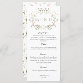 Meadow Wildblume Rustic Boho Wedding Menükarte