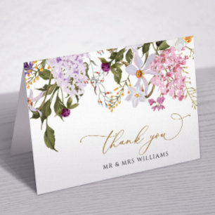 Meadow Wildblume Wedding Dankeschön Card Dankeskarte