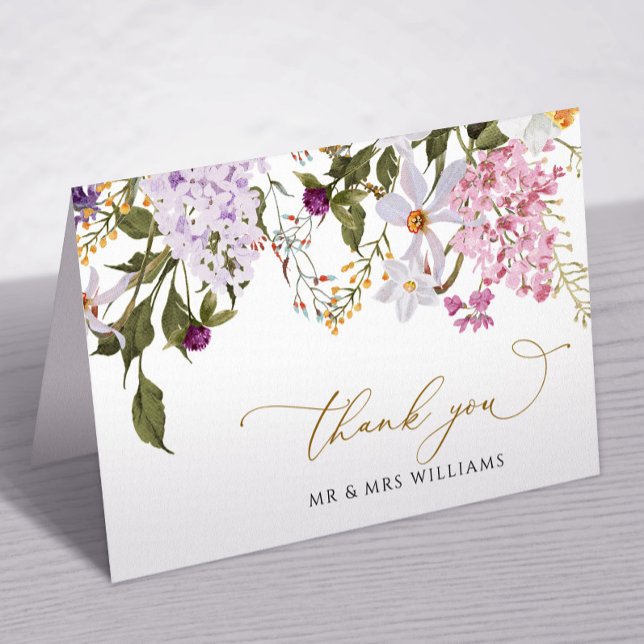 Meadow Wildblume Wedding Dankeschön Card Dankeskarte (Von Creator hochgeladen)