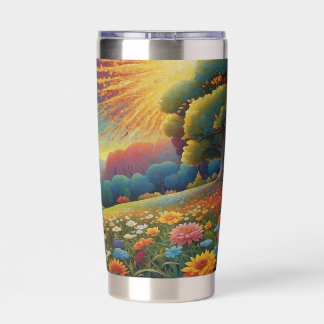 Meadow Wildflowers Colorful Art Thermobecher