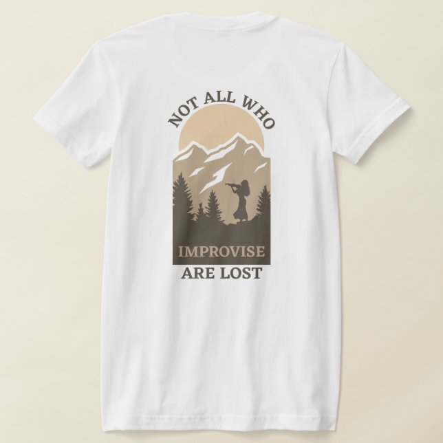 Meadowlark Violin Not All Who Improvise are Lost T-Shirt (AblageHinten)