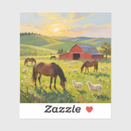 Meadowlight Morning - Square Vinyl Aufkleber