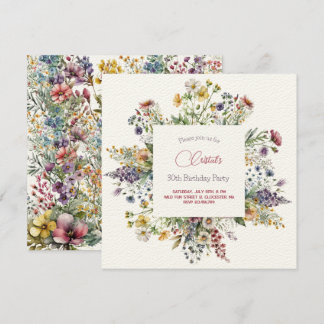 Meadows Blume Erwachsene Geburtstagsveranstaltung Karte
