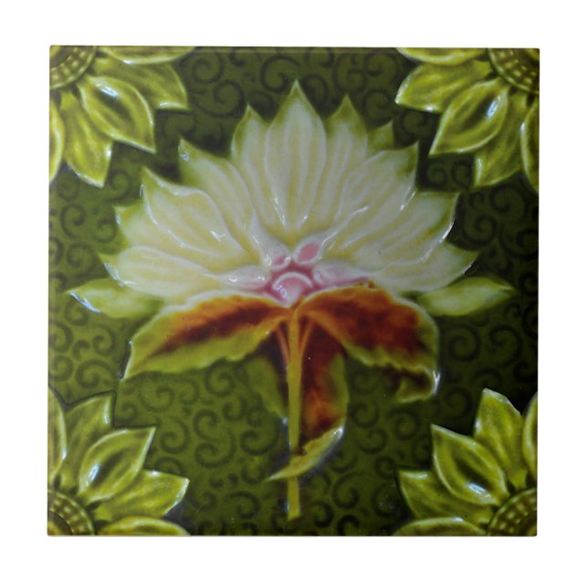 Meakin Art Nouveau Majolica Imitats Relief Repro Fliese (Vorderseite)