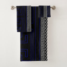 Meander Line Art Badhandtuch Set