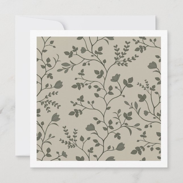 Meandering Florals Gentle Earthy Botanicals Card Mitteilungskarte (Vorderseite)